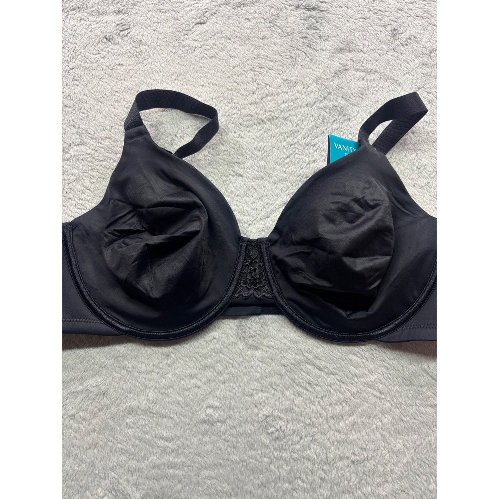 Vanity Fair Beauty Back Minimizer Bra 76080 Black 42C Full Figure Underwire NWT